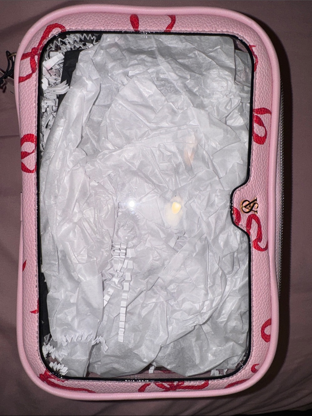 VS Pink Clear-Top Cosmetic Organizer Bag